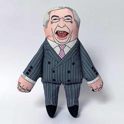 Pet Hates Toys Political Leaders Weiches und Quietschendes Hundespielzeug für kleine und große Hunde (klein, Nigel Farage) von Pet Hates Toys