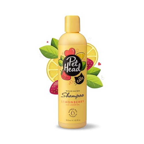 PET HEAD Katzenshampoo 300 ml, Felin Good, Zitronenbeeren-Duft, Pflegt und beruhigt das Fell Ihres Katzens, Hypoallergen, pH-neutral, Vegan & tierversuchsfrei, Sanfte Formel für Katzen und Kätzchen von Company of Animals