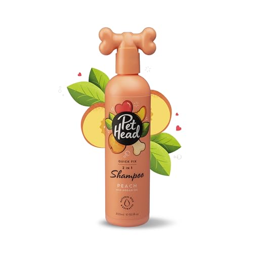 Pet Head Quick Fix Shampoo und Conditioner für Hunde | Pfirsichduft | Pflegt und beruhigt das Fell Ihres Hundes | pH-Neutral | Vegan & Tierversuchsfrei | Sanfte Formel für Welpen | 300ml von Company of Animals