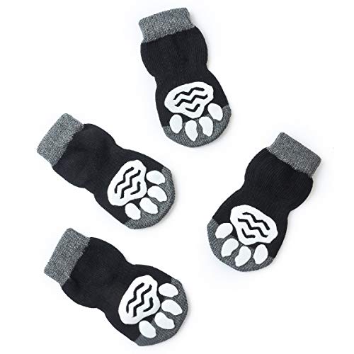 Pet Heroic Anti-Rutsch-Strick-Socken für Hunde und Katzen, mit Gummiverstärkung, Anti-Rutsch-Strick-Strick, Pfotenschutz den Innenbereich, geeignet kleine mittelgroße Größen von Hunden Katzen von Pet Heroic