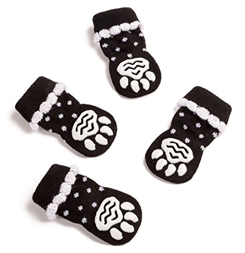 Pet Heroic Anti-Rutsch-Strick-Socken für Hunde und Katzen, mit Gummiverstärkung, geeignet für kleine und mittelgroße und große Hunde und Katzen, S von Pet Heroic