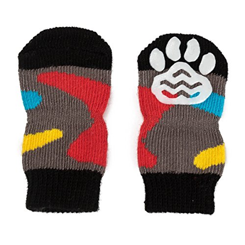 Harfkoko Pet Heroic rutschfeste Socken für Hunde und Katzen, 6 Größen, schützt die Pfoten des Tieres und den Boden im Innenbereich, mit Gummifüßen, geeignet für kleine oder große Hunde und Katzen von Harfkoko