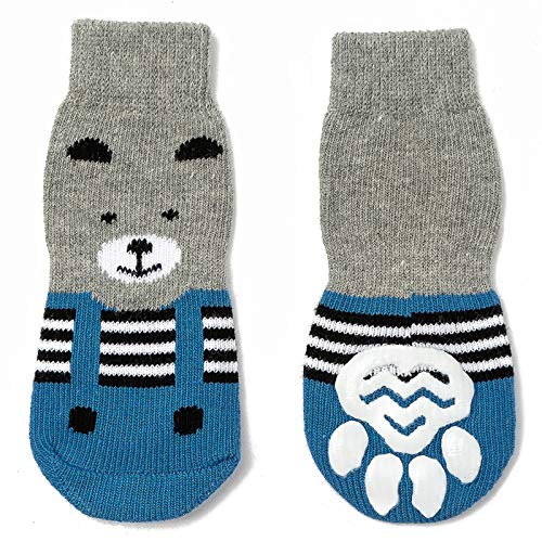 Pet Heroic Indoor Anti-Rutsch Socken für Hunde und Katzen - 6 Größen von S bis 3XL für kleine-riesige Tiere - Pfotenschutz und Traktion Dank Silikon-Gel von Harfkoko