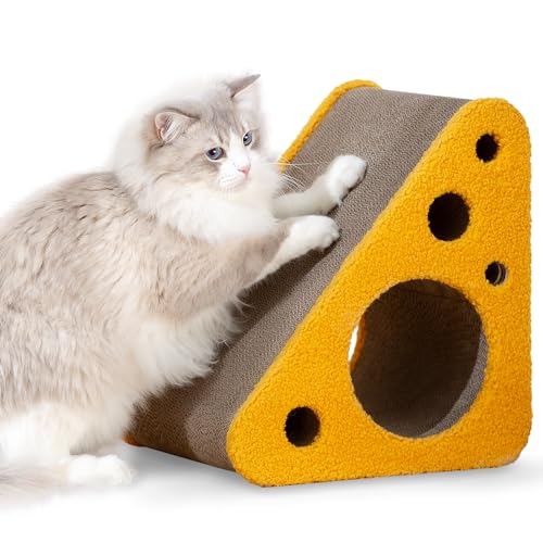 Pet JoJo Kratzbaum Katzenkratzbaum Kratzbaum Kratzbaum für Indoor Katzen 360° Wendbar Premium Karton Katzenkratzbrett mit niedlichem Käse Design und mehreren Kratzwinkeln Pet JoJo Kratzbaum Katzenkratzbaum Kratzbaum Kratzbaum für Indoor Katzen 360° Wendbar Premium Karton Katzenkratzbrett mit niedlichem Käse Design und mehreren Kratzwinkeln von Pet JoJo