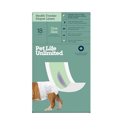 Pet Life Unlimited Health Tracker Hundewindeleinlagen, pH-reaktionsschnelle Farb-Track-Technologie erkennt häufige Gesundheitsprobleme, 18 Stück von Pet Life Unlimited
