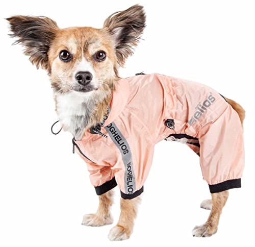 Dog Helios ® 'Torrential Shield' Waterproof Multi-Adjustable Full Bodied Pet Dog Windbreaker Raincoat, Large, Pink von Pet Life