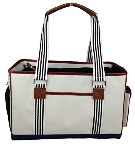 PetLife Modische Hundetasche „Yacht Polo“, mittelgroß, weiß von Pet Life