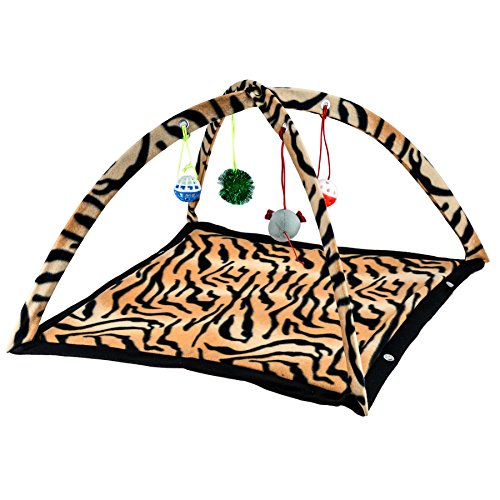 Cat Kitty Spielmatte für Kätzchen, Spielmatte mit schwingendem Katzenspielzeug (Tiger) von Pet Living