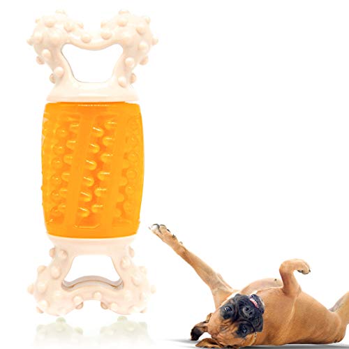 Multifunktionales Kauspielzeug für Hunde, Leckerli-Spender, interaktives Hundespielzeug für Langeweile (orange) von Pet Living