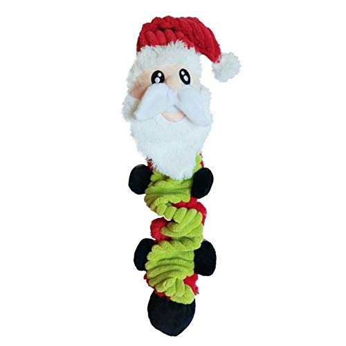 Pet London Bungee Weihnachtsmann-Hundespielzeug - ideal zum Zerren und Apportieren, mehrere Texturen für Welpen oder ausgewachsene Hunde. von Pet London