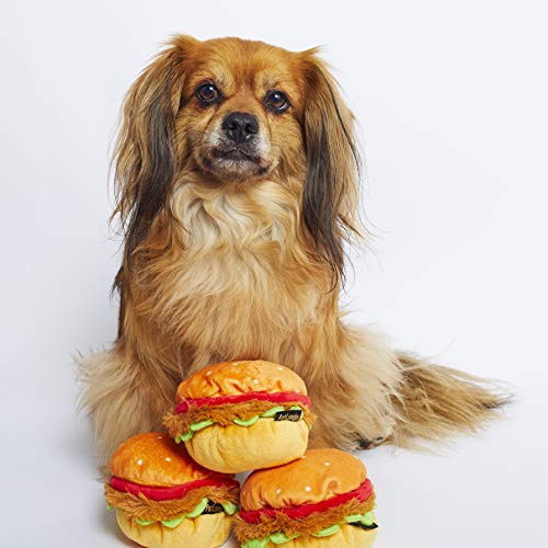 Pet London Burger Plüsch-Hundespielzeug, weich, quietschend, lustig, interessant, weich, 15,2 cm, Kauspielzeug von Pet London