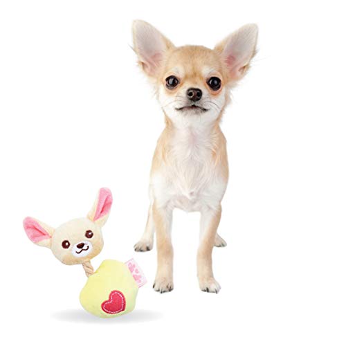 Pet London Chihuahua-Hundespielzeug – Teetassen-Plüsch, quietschend, für Chihuahua-Welpen und Erwachsene (Lola (gelb) von Pet London