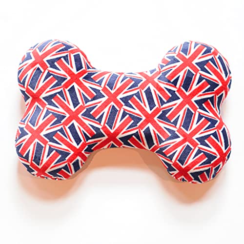 Pet London Hundespielzeug mit Quietschknochen, britische Flagge, britische Flagge, volle Größe, mit Quietschelement, UK-Design von Pet London