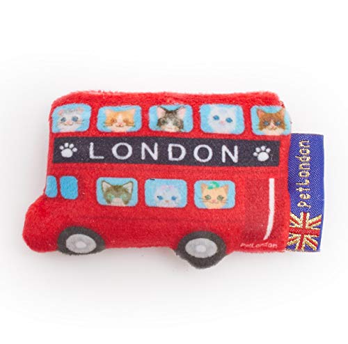 PetLondon Katzenminze London Bus, britisches Spielzeug für Katzen, mit Knistergeräusch, um Kätzchen oder Katzen anzulocken, britisches Design, Designermarke von Pet London