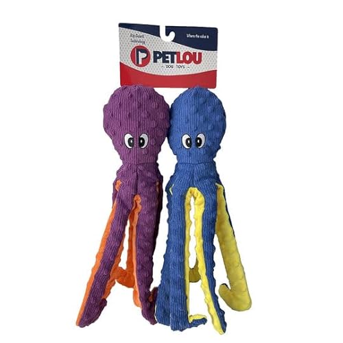 Pet Lou Dotty Friends 2.0 Oktopus, 40,6 cm Höhe, Haustierspielzeug-Zubehör, Doppelpack von Pet Lou