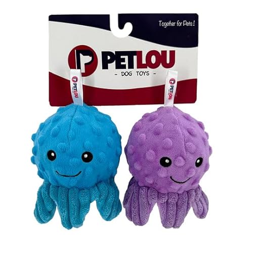 Pet Lou Octopus EZ Quietschball, 2 Stück, 10,2 cm Breite von Pet Lou