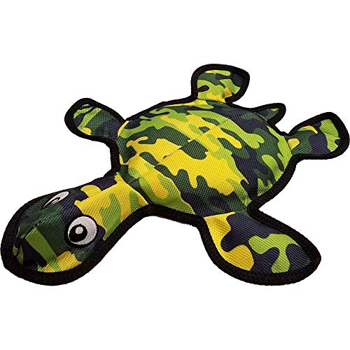 Petlou Plüschtiere mit strapazierfähigem Quietscher und Knisterpapier-Kauspielzeug in bunter Größe und mehrfarbig (Dschungelfarbe, 38,1 cm JB Turtle) von Pet Lou