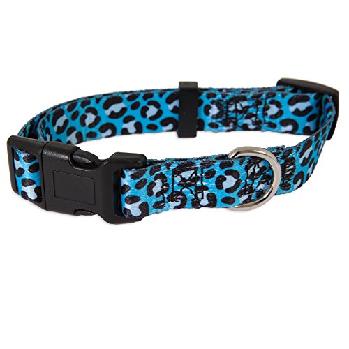 Petmate Mix & Match Halsband, 1,6 x 25,4-35,6 cm, Blauer Tierdruck und Zickzackmuster von Pet Mate