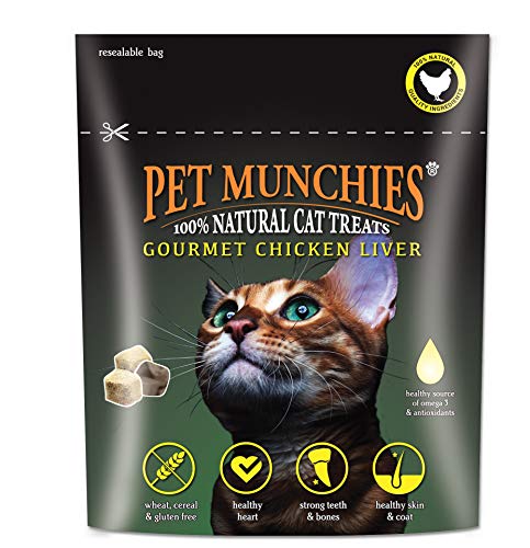 Pet Munchies Gourmet Hühnerleber Katzen Snacks (8 Packungen) (8 x 10g) (kann variieren) von Pet Munchies