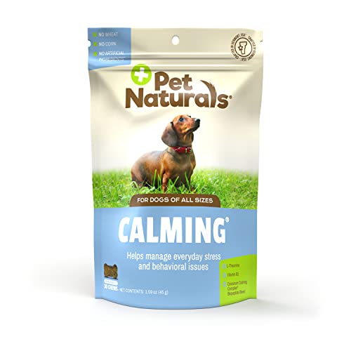 Pet Naturals® Calming for Dogs, 30 Chews – natürlich angebauter Stress und Angst beruhigende Inhaltsstoffe zur Unterstützung des Verhaltens – von Tierärzten empfohlen von Pet Naturals