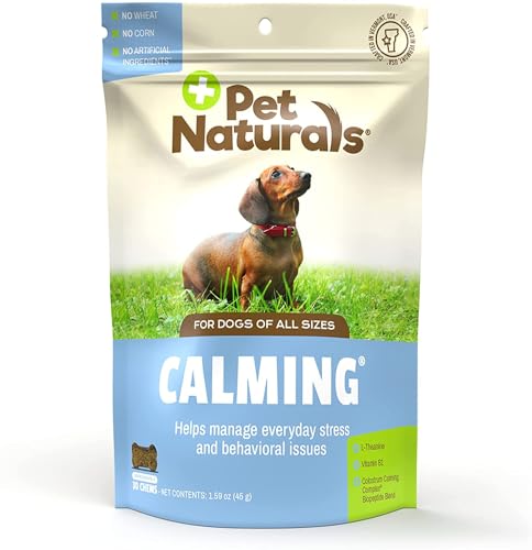 Pet Naturals® Calming for Dogs, 30 Chews – natürlich angebauter Stress und Angst beruhigende Inhaltsstoffe zur Unterstützung des Verhaltens – von Tierärzten empfohlen von Pet Naturals