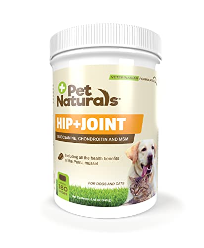 Pet Naturals Hüft- und Gelenkergänzung mit Glucosamin, Chondroitin und MSM für Hunde und Katzen, Entengeschmack, 160 Kauartikel von Pet Naturals