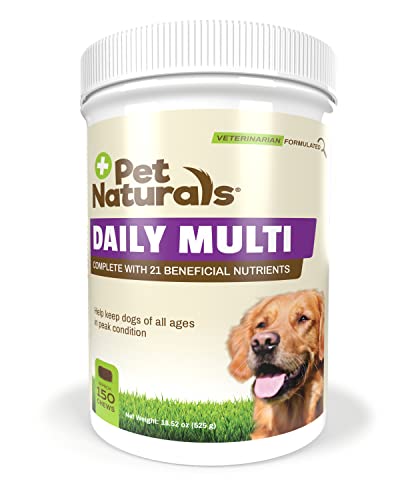 Pet Naturals® Tägliches Multivitamin für Hunde, Veggie-Geschmack, 150 Kauartikel – leckere Kauartikel mit Aminosäuren und Antioxidantien – unterstützt Energie, Stoffwechselfunktion und von Pet Naturals