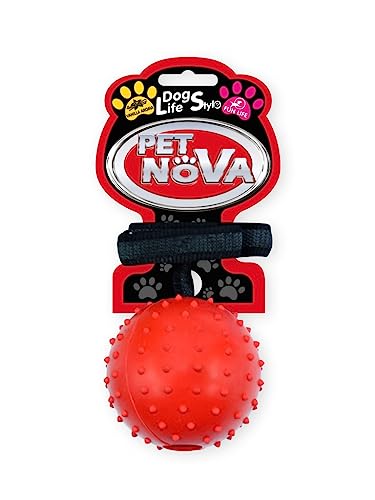 Pet Nova Ball aport. 7cm Plus Anti-Rutsch-Strip, Rot, Aroma Vanille, RUB-ROPEBALL-L-RE von Pet Nova