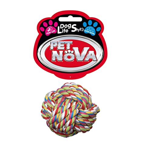 Pet Nova Baumwollkugel 7,5cm - Superdental - Zahnputz-Beißhaken - Gewicht 100-110g, Rope-Ball-7,5CM von Pet Nova