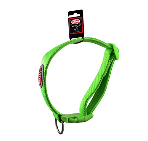 Verstellbares Nylonhalsband mit Neoprenfutter Neoprene Comfort Größe L - 2,0cm (28cm-45cm), hellgrün, CO-NEO-LightGreen-L von Pet Nova