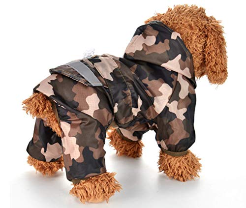 Forces Hunde-Regenmantel, Jacke für treue, pflichtbewusste Hunde, inkl. LED-Sicherheitsanhänger in Knochen, Militärgrün, Größe XXL von Pet Palace