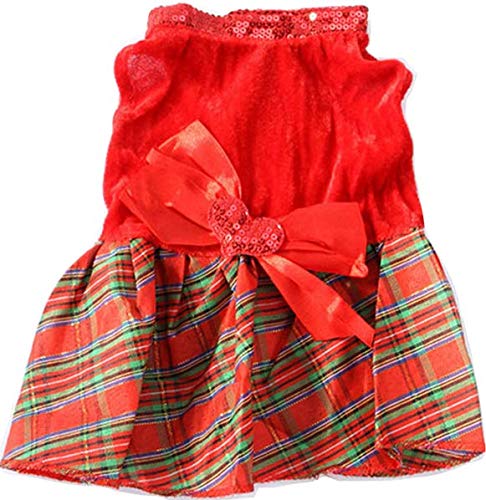 Pet Palace® Rotes Tartan Prinzessinnenkleid für Pooches stolz auf ihr Erbe (XS) von Pet Palace