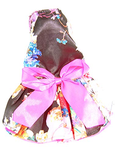 Pet Palace® Femme Hundekleid mit Blumenmotiv für Hochzeiten und besondere Anlässe, plus gratis LED-Hundeknochenanhänger für die Nacht von Pet Palace