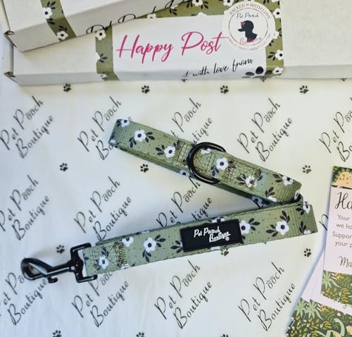 Hundeleine mit Gänseblümchen, wendbar, Grün Hundeleine mit Gänseblümchen, wendbar, Grün von Pet Pooch Boutique