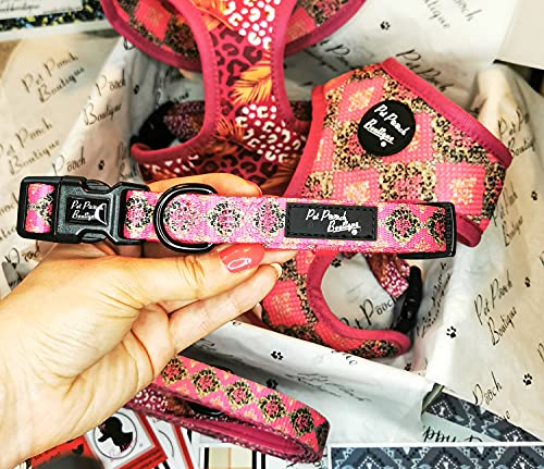 Pet Pooch Boutique Hundehalsband, Leopardenmuster, Größe S, 0,3 kg, Pink von Pet Pooch Boutique