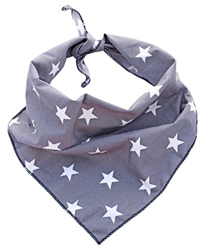 Pet Pooch Boutique Star Bandana für Hunde, Größe M/L, Grau von Pet Pooch Boutique