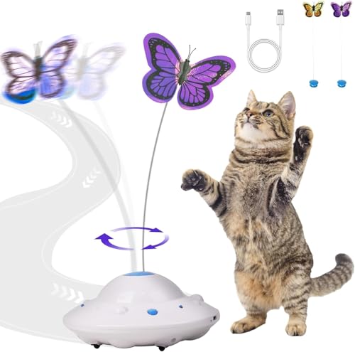 Pet Prime Automatisches Katzenspielzeug, Katzenspielzeug Elektrisch, Interaktives Katzenspielzeug, Katze Schmetterling Spielzeug Mit Zwei Schmetterlingen Pet Prime Automatisches Katzenspielzeug, Katzenspielzeug Elektrisch, Interaktives Katzenspielzeug, Katze Schmetterling Spielzeug Mit Zwei Schmetterlingen von Pet Prime