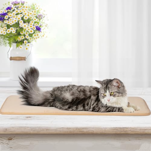 Pet Prime Cat Window Lounger Matte für Fensterbänke Cat Window Bed Mat 90 x 28 cm - Beige von Pet Prime