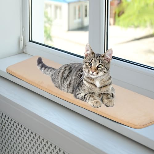 Pet Prime Cat Window Lounger Matte für Fensterbänke Cat Window Bed Mat 90 x 28 cm - Beige von Pet Prime
