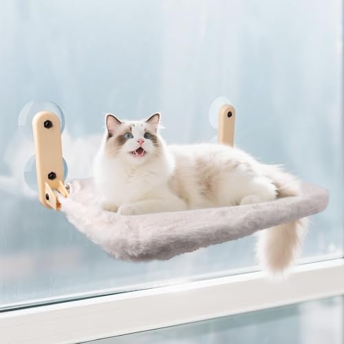 Pet Prime Fensterliege für Katzen mit 85mm Saugnäpfen & 20kg Tragkraft – Abnehmbare Bezüge, Edelstahl-Gestell, 45x32cm Fensterbankersatz für Innen, Klappbar & Schnurlos Pet Prime Fensterliege für Katzen mit 85mm Saugnäpfen & 20kg Tragkraft – Abnehmbare Bezüge, Edelstahl-Gestell, 45x32cm Fensterbankersatz für Innen, Klappbar & Schnurlos von Pet Prime