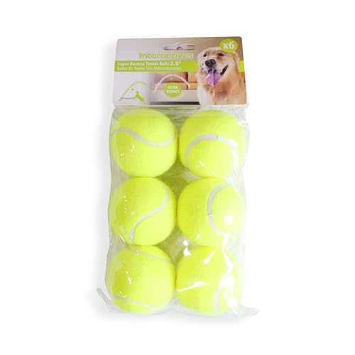 Pet Prime Hundespielzeug Tennisball 6 Stück 2,5 Zoll geeignet für Groß Automatischer Ballwerfer von Pet Prime