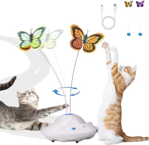 Pet Prime Intelligentes UFO Katzenangel Spielzeug mit 3 Modi & Stoßfester Technik - 6 Zubehörteile, USB-Ladung, Leise für Spielspaß Pet Prime Intelligentes UFO Katzenangel Spielzeug mit 3 Modi & Stoßfester Technik - 6 Zubehörteile, USB-Ladung, Leise für Spielspaß von Pet Prime