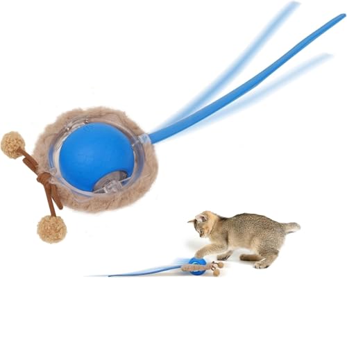 Pet Prime Interaktives Katzenball Spielzeug, Mit Vogelstimmenmusik, Katzenspielzeug Elektrisch mit USB-C Aufladbar, Katzen Spielzeug Ball mit LED-Licht DREI Arbeitsmodi von Pet Prime