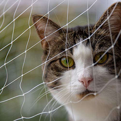 Pet Prime Katzennetz für Balkon, 3x2m Balkonschutznetz Katzenschutznetz für den Außenbalkon Treppenhaus Fenstertür Haustiere Unsichtbare Sortengröße vorgesehen -S von Pet Prime