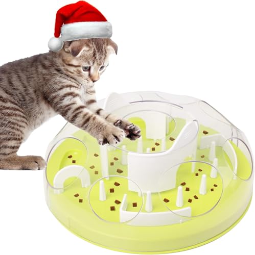 Pet Prime Fummelbrett für Katzen, Katzenspielzeug Intelligenz, intelligenzspielzeug für Katzen, fummelbrett für Katzen, katzenspielzeug interaktiv, Fummelbrett für Katzen - Grün von Pet Prime