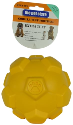 The Pet Store Gorilla Tuff Floating Football Hundespielzeug, ideal zum Werfen und Apportieren von Spielen an Land und im Wasser.Fördert gesunde Bewegung für Ihren Hund von Pet Prime