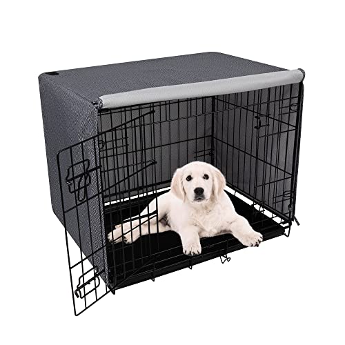 PetPrime Hundekäfig-Abdeckung, atmungsaktives Polyester, für den Innenbereich, langlebig, Doppeltür, passend für 61–121,9 cm Drahtkäfige, Hundeabdeckung, nur 76,2 cm (76,2 x 45,7 x 53,3 cm) von Pet Prime