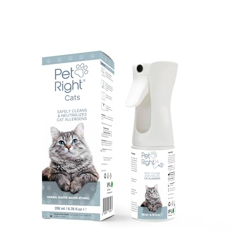 Pet Right Cats Spray Safely Clean and Neutralisiert Allergene Cats Spray, Safe Clean, Neutralisieren Allergene, Frische, weiß von Pet Right
