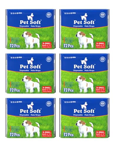 Pet Soft Hundewindeln - Einwegwindeln für Haustiere Hundewindeln, superabsorbierende Hundewindeln für Hunde & Katzen Harninkontinenz X-Small 36count (XS (6'-13')) von Pet Soft