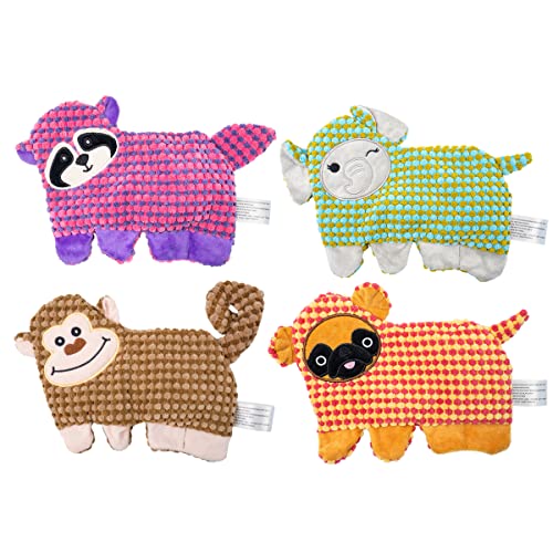 Pet Soft Hundespielzeug, Quietschspielzeug für Hunde, 4 Stück No-Stuffing Hundespielzeug, Tauziehen Quietschendes Hundespielzeug mit Knitterpapier (4 Stück) von Pet Soft